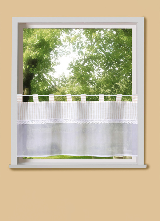 Landhaus & Küche - Kurzstore mit Streifendessin und Schlaufen, in Farbe NATUR Ansicht 1