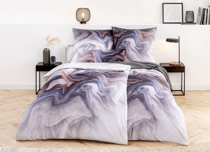 Bettwäschegarnituren - Mako-Satin Bettwäsche-Garnitur von Estella, in Größe 112 (80x80 cm + 135x200 cm) bis 121 (Kissenbezug, 40x80 cm), in Farbe ROT Ansicht 2