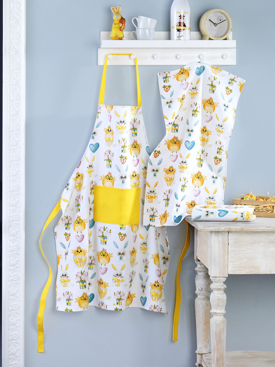 - Hochwertige Küchen-Accessoires aus Baumwolle, in Größe 200 (2 Geschirrtücher, 40x70 cm) bis 502 (1 Schürze, 70x85 cm), in Farbe BUNT Ansicht 2