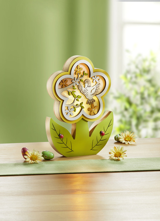Dekorationen - Beleuchtete Blume aus Holz, in Farbe BUNT