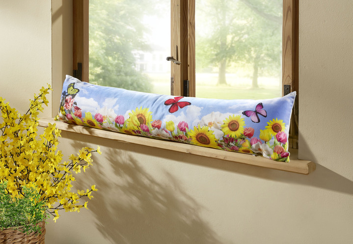 Wohnaccessoires - Zugluftrolle mit tollem Blumenwiesen-Motiv, in Farbe BUNT