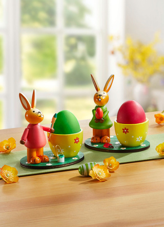 - Eierbecher aus Holz, 2er-Set, in Farbe BUNT