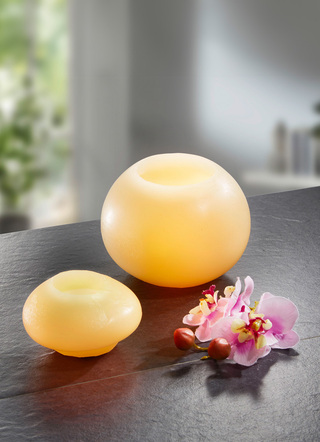 Wohnaccessoires - LED-Echtwachskerzen mit Flackereffekt, 2er Set, in Farbe CREME