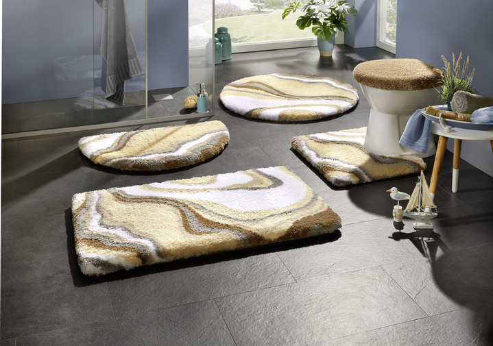 Badgarnituren - Badgarnitur in harmonischen Farbtönen, in Größe 100 (Vorleger halbrund, 50x 80 cm) bis 112 (WC-Deckelbezug, 47x 50 cm), in Farbe GRÜN Ansicht 2