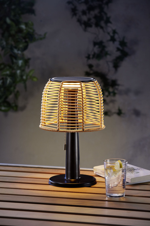 Solarleuchten - Moderne Solar-Tischleuchte, in Farbe NATUR