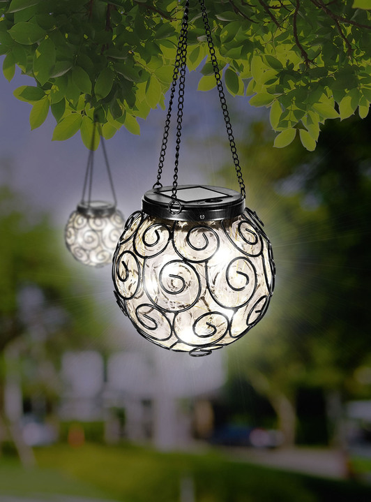 - Solarkugel mit Metallkette, in Farbe SCHWARZ