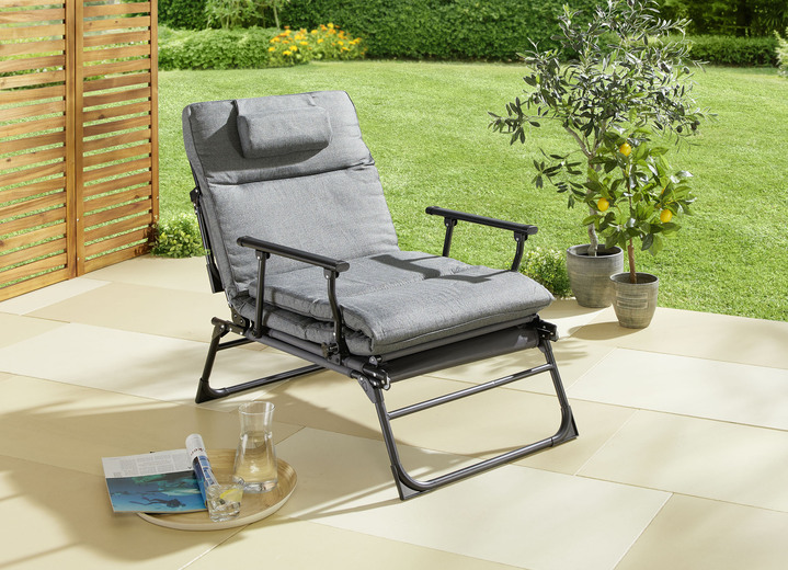 Gartenliege 2 in 1 mit zusätzlichem Kopfkissen Gartenmöbel Brigitte