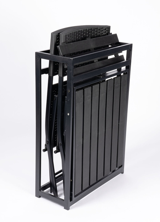 Gartenmöbel - Klappbares Balkon-Set, in Farbe SCHWARZ Ansicht 4