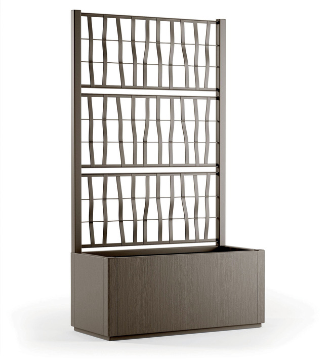 Blumentöpfe und Pflanzgefäße - Pflanzkasten aus recyceltem Polypropylen, in Farbe GRÜN, in Ausführung Mit Spalier, schmal Ansicht 7