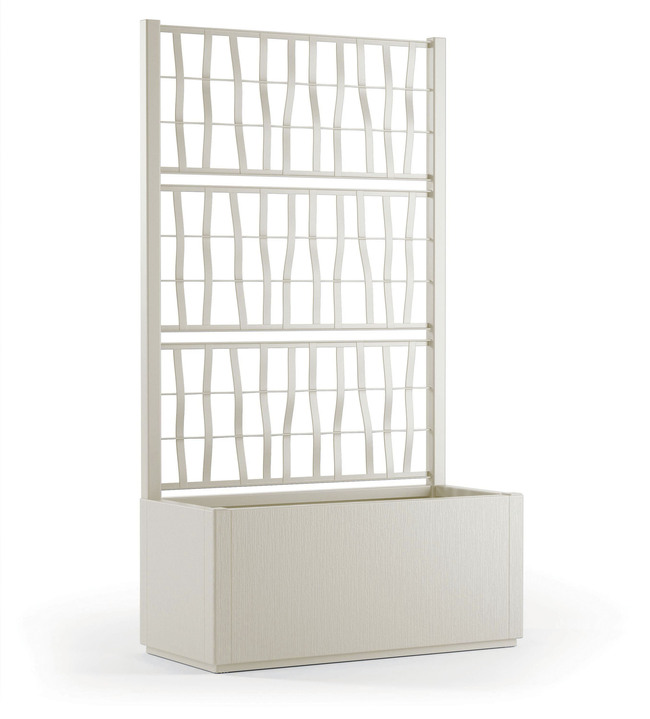 Blumentöpfe und Pflanzgefäße - Pflanzkasten aus recyceltem Polypropylen, in Farbe GRÜN, in Ausführung Mit Spalier, schmal Ansicht 10