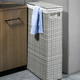 Badmöbel - Wäschekorb mit Polyrattan-Geflecht, in Farbe WEISS