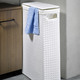 Badmöbel - Wäschekorb mit Polyrattan-Geflecht, in Farbe WEISS