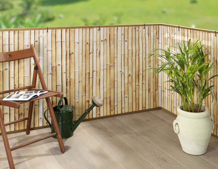 Naturnah - Balkon-Sichtschutz in Bambus-Optik , in Farbe BRAUN Ansicht 2