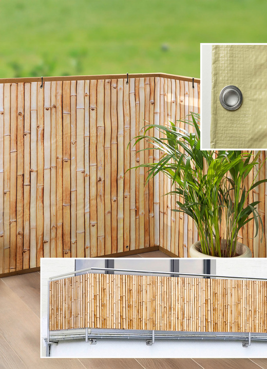 Naturnah - Balkon-Sichtschutz in Bambus-Optik , in Farbe BRAUN Ansicht 1