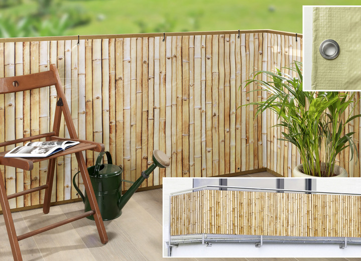 Naturnah - Balkon-Sichtschutz in Bambus-Optik , in Farbe BRAUN Ansicht 1