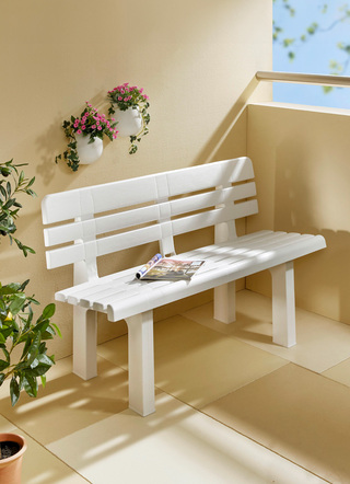 Gartenmöbel - Kompaktes Bänkchen Genziana für 2 Personen, in Farbe WEISS