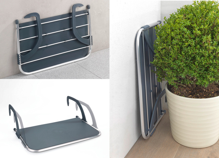 - Balkon-Hängetisch 2in1, in Farbe SILBER-GRAU Ansicht 2