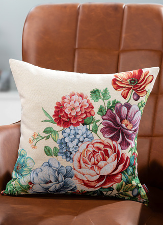 - Gobelin-Kissenbezug Blumen mit Reißverschluss, in Farbe MULTICOLOR