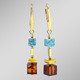 Ohrschmuck - Ohrringe mit Bernstein und Türkis – Ansicht 2 Ohrschmuck - Ohrringe mit Bernstein und Türkis, in Farbe  – Ansicht 2