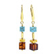 Ohrschmuck - Ohrringe mit Bernstein und Türkis – Ansicht 3 Ohrschmuck - Ohrringe mit Bernstein und Türkis, in Farbe  – Ansicht 3
