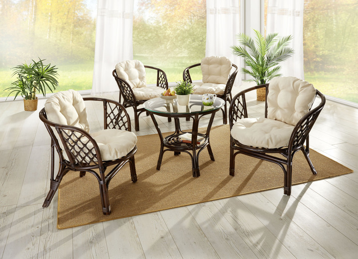 Kleinmöbel - Handgeflochtener Rattantisch, in Farbe HONIG Ansicht 4