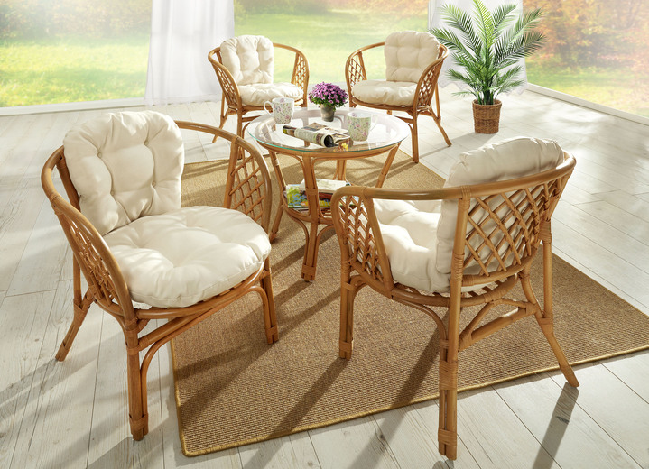 Kleinmöbel - Handgeflochtener Rattantisch, in Farbe HONIG Ansicht 2