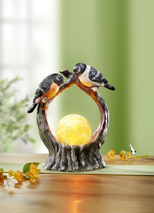 Wohnaccessoires - Beleuchtete Dekoration mit Vögel, in Farbe BRAUN-ORANGE-SCHWARZ