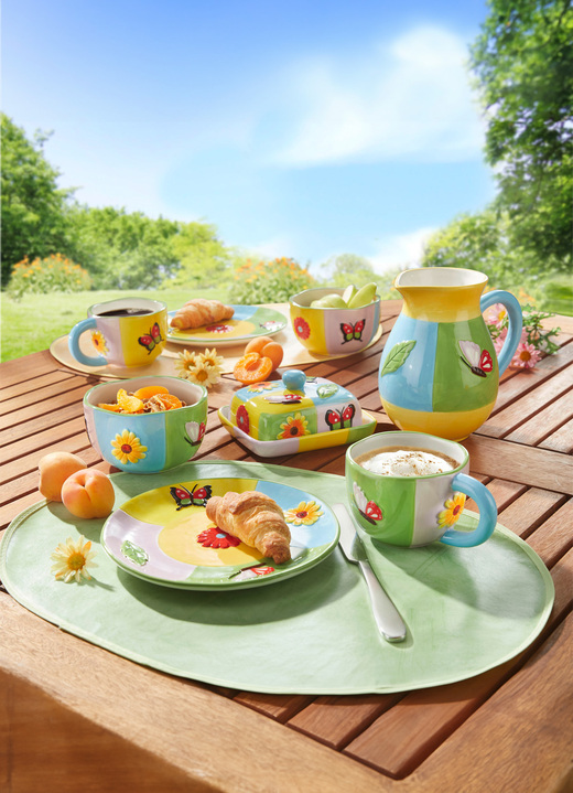 Schüsseln & Behälter - Farbenfrohe Geschirr-Serie aus Steingut, in Farbe BUNT, in Ausführung Butterdose Ansicht 2