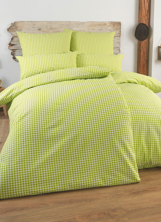 Bettwäschegarnituren - Bettwäsche-Garnitur mit Reißverschluss, in Größe 111 (40x80 cm + 135x200 cm) bis 115 (80x80 cm + 155x220 cm), in Farbe ROT