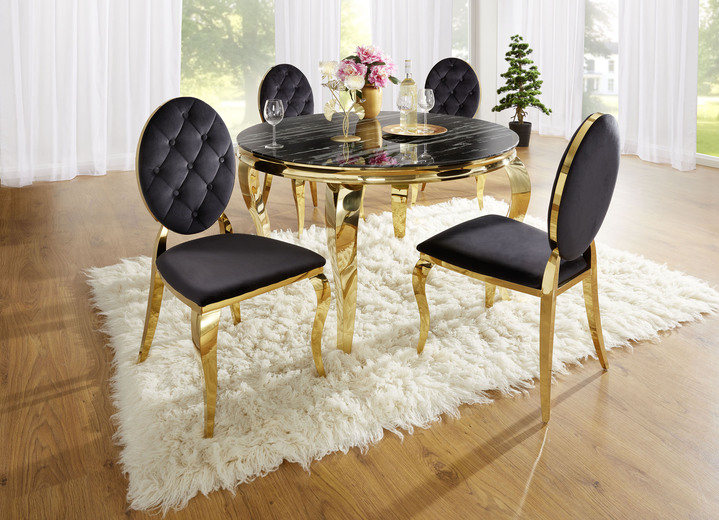 Sitzmöbel - Stühle mit Schaumstoff-Polsterung, 2er-Set, in Farbe CHROM-GRAU Ansicht 3