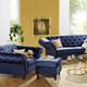 Polstermöbel - Außergewöhnliche Polstermöbel auf stabilem Holzgrundgestell, in Farbe BLAU, in Ausführung Zweisitzer – Farbe BLAU – Ansicht 2