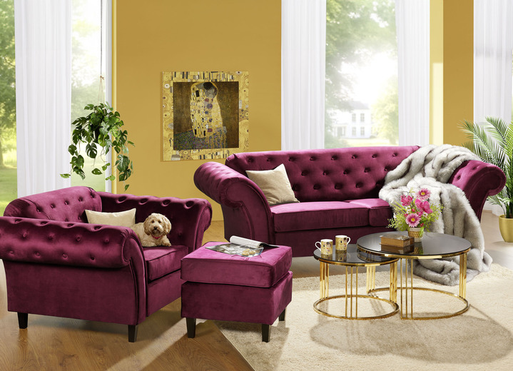 Polstermöbel - Außergewöhnliche Polstermöbel auf stabilem Holzgrundgestell, in Farbe BLAU, in Ausführung Zweisitzer Ansicht 7