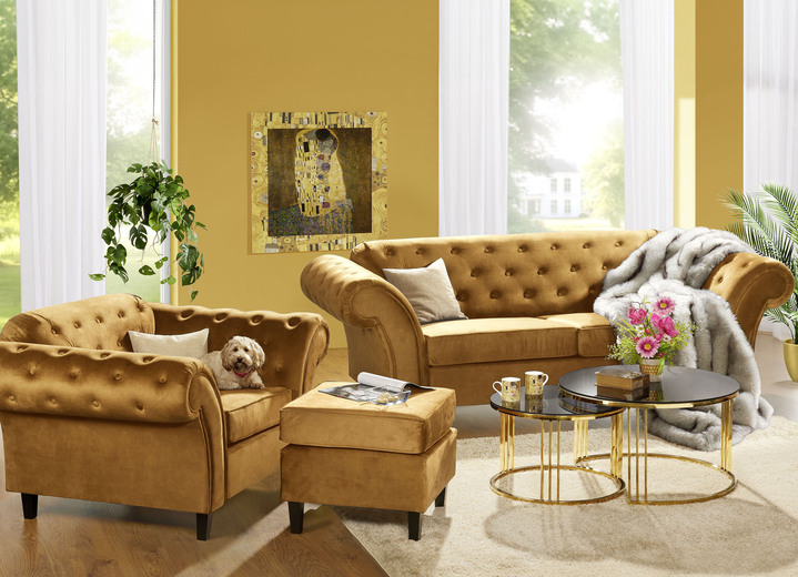 Polstermöbel - Außergewöhnliche Polstermöbel auf stabilem Holzgrundgestell, in Farbe BLAU, in Ausführung Zweisitzer Ansicht 5