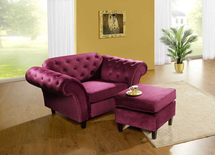 Polstermöbel - Außergewöhnliche Polstermöbel auf stabilem Holzgrundgestell, in Farbe BLAU, in Ausführung Zweisitzer Ansicht 6