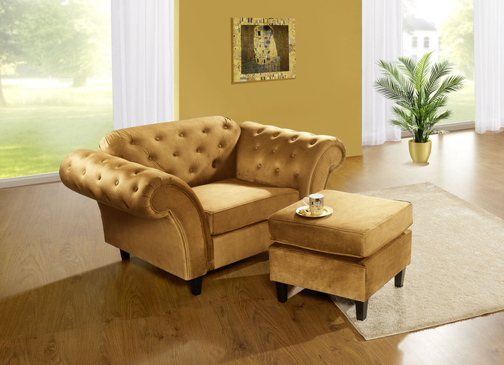 Polstermöbel - Außergewöhnliche Polstermöbel auf stabilem Holzgrundgestell, in Farbe BLAU, in Ausführung Zweisitzer Ansicht 4