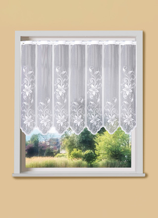 Kurzstore mit Blumenranken-Motiv und Stangendurchzug