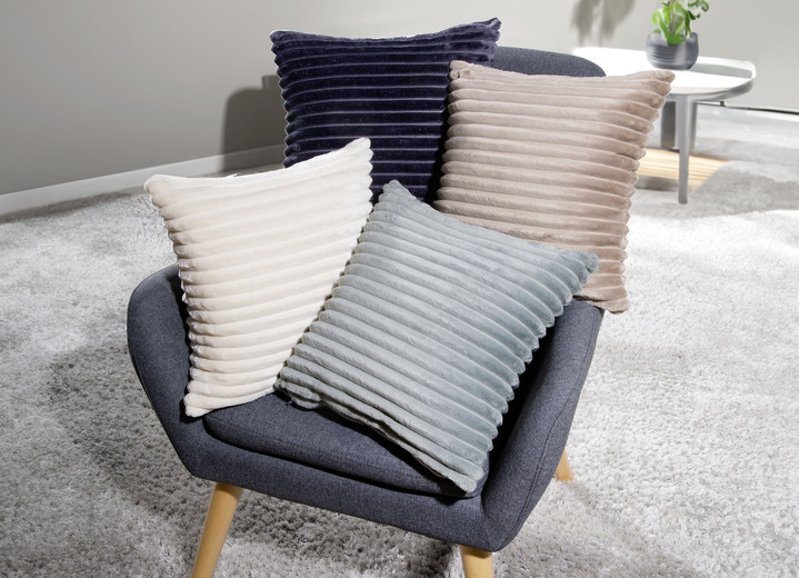 Kissenbezüge - Weicher Cord-Kissenbezug, in Farbe DUNKELBLAU Ansicht 2