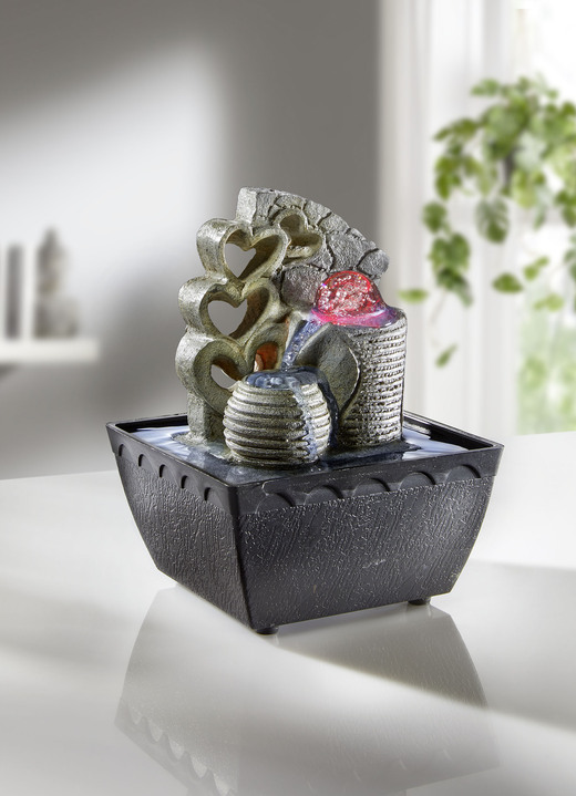 Wohnaccessoires - LED-Zimmerbrunnen, in Farbe GRAU