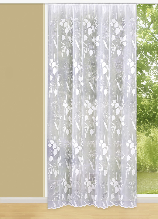 Heimtextilien - Store mit Universalschienenband, in Größe 140 (125x300 cm) bis 298 (245x600 cm), in Farbe WEISS Ansicht 1