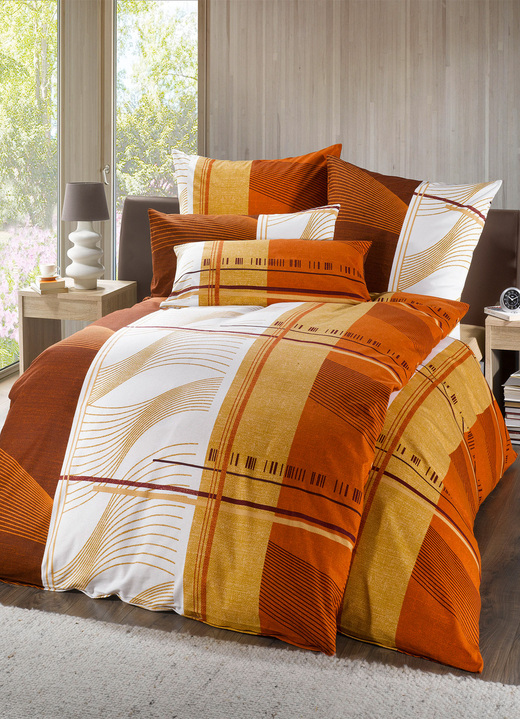 Bettwäschegarnituren - Soft-Biber Bettwäsche-Garnitur, in Größe 111 (40x80 cm + 135x200 cm) bis 115 (80x80 cm + 155x220 cm), in Farbe GRÜN Ansicht 2