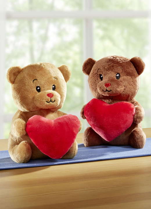 - Plüsch-Teddybär mit Herz, 2er-Set, in Farbe BRAUN-DUNKELBRAUN