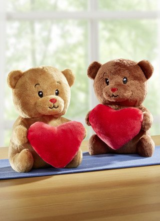 Plüsch-Teddybär mit Herz, 2er-Set