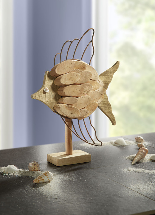 Accessoires - Deko-Fisch aus Treibholz und Spießtanne, in Farbe NATUR-BRAUN