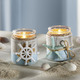 - Maritime Teelichthalter aus Holz, 2er-Set, in Farbe WEISS-BLAU
