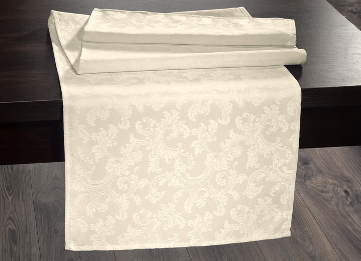 Tischdecken - Bügelfreie Tischdecke mit Fleckschutz-Ausrüstung, in Größe 130 (Läufer, 40x140 cm) bis 220 (Tischdecke oval, 155x220 cm), in Farbe CHAMPAGNER Ansicht 3
