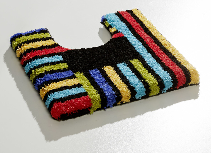 Badgarnituren - Badvorleger mit rutschhemmender Rückseite von Grund, in Größe 100 (Vorleger halbrund, 50/ 80 cm) bis 112 (WC-Deckelbezug, 47/ 50 cm), in Farbe TERRA-GRAU Ansicht 4