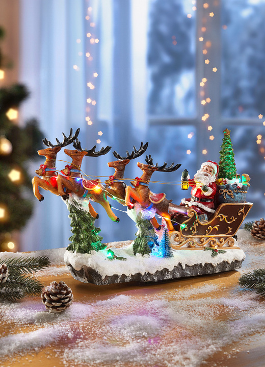 Weihnachtliche Dekorationen - Beleuchteter Rentierschlitten Ansicht 2 Weihnachtliche Dekorationen - Beleuchteter Rentierschlitten, in Farbe BUNT Ansicht 2