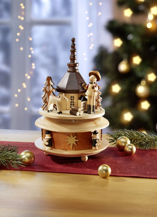 - Spieldose Seiffener Kirche mit 18-stimmigem Spielwerk, in Farbe NATUR-BRAUN