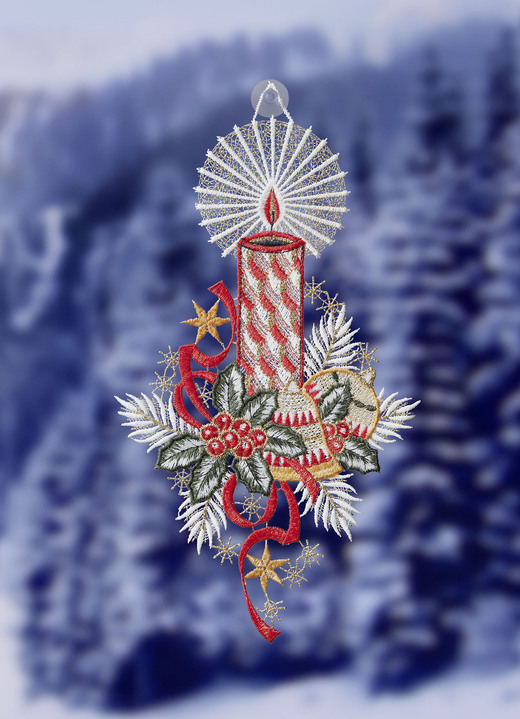 Fensterbilder - Fensterbild mit Weihnachtsgesteck-Motiv, in Farbe BUNT