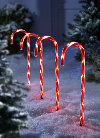 LED-Zuckerstangen, 4er-Set, mit Timerfunktion